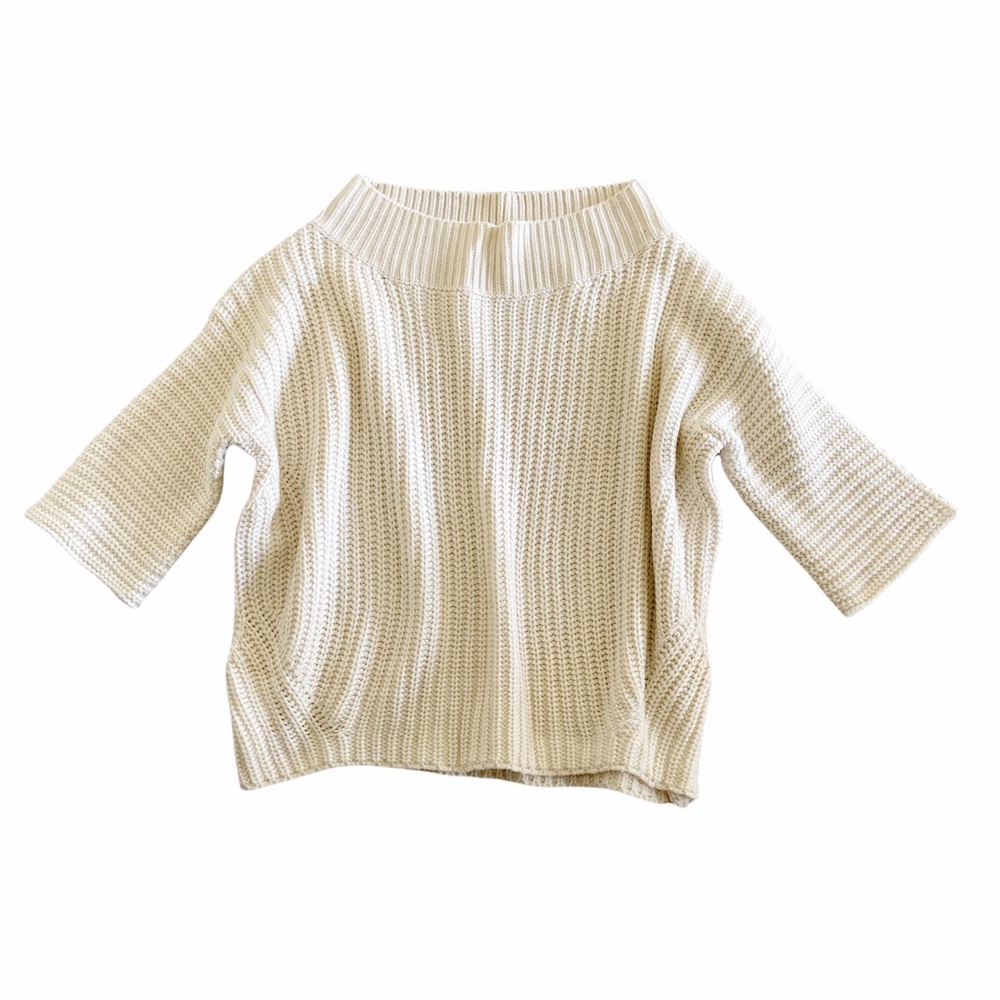Fashion Nova Chunky Wide Mock-Neck Pull On Sweater Ivory Size S/M
